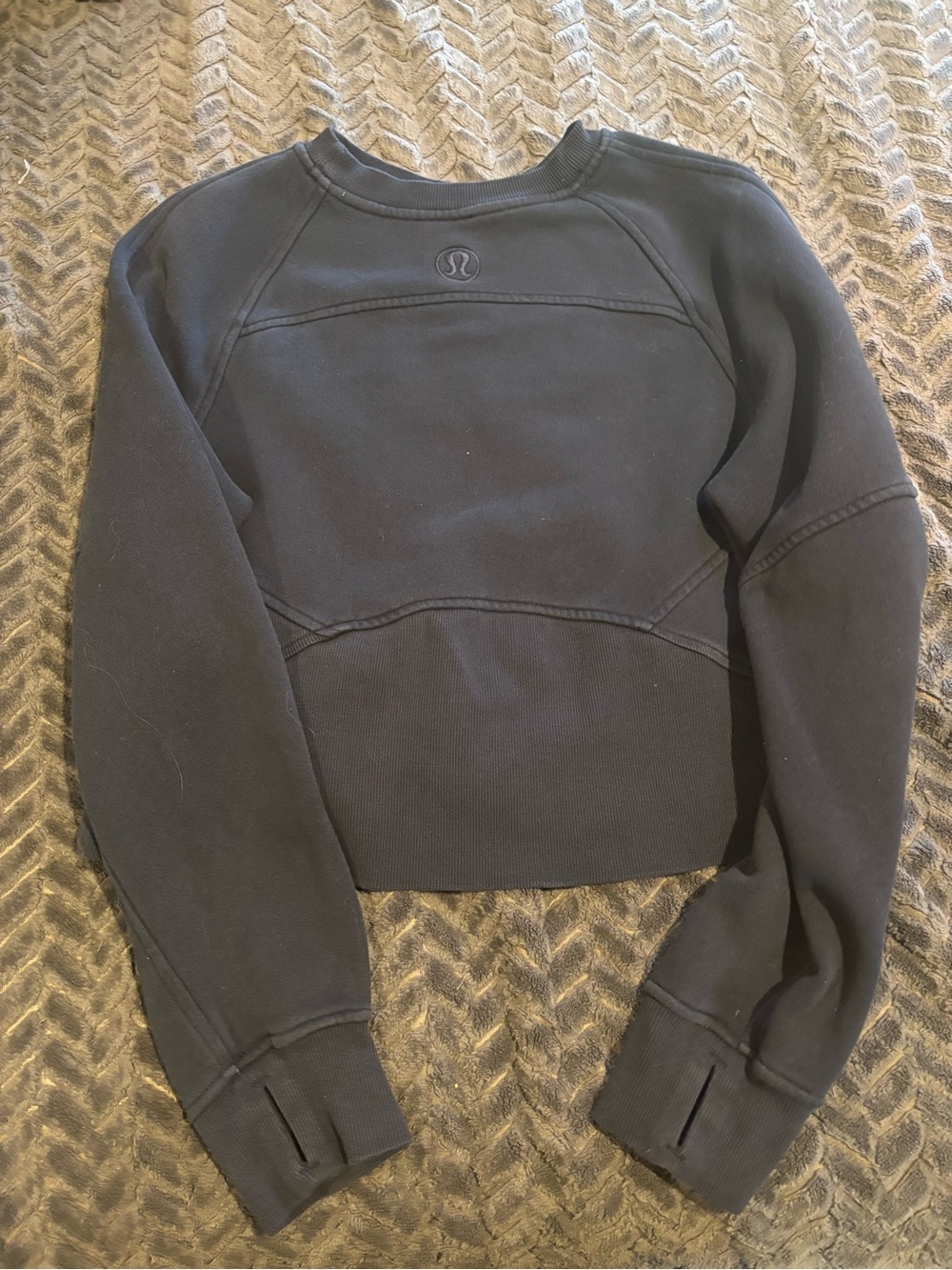 lululemon athletica navy Cropped Crewneck Sweatshirt - Picture 3 of 3